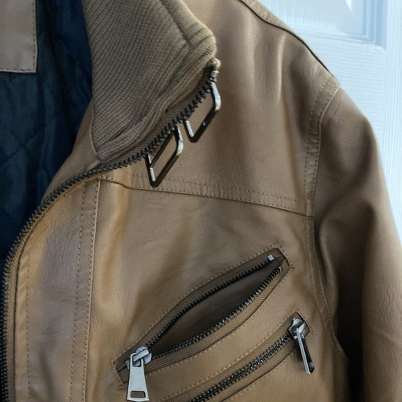 PU Leather Jacket with removable hood for men. NWT. - Picture 9 of 14